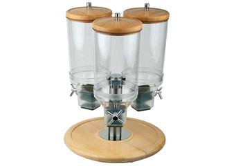 Cereal Dispenser Triple Rotation Wood
