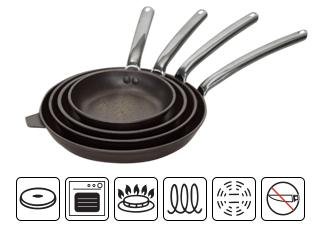 Frying pan - Riveted stainless steel tube cold handle