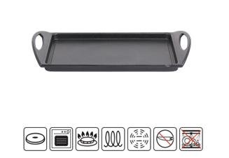 plancha with 2 handles and pouring spout