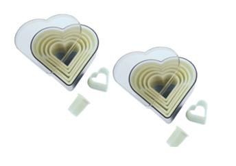 Heart Pastry Cutter Set of 7 Food Grade Plastic