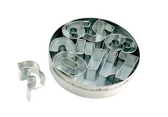 3322.01N Box of 10 tinplate Number pastry cutters