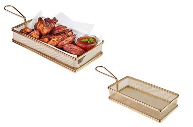 Rectangle Fry Basket Gold