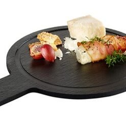 Natural Slate Round Tray 2pcs Set
