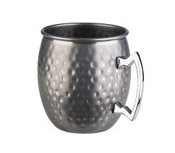 Barrel Mug Stainless Antique Hammered