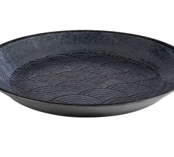 Dark Wave Round Serving Plate
