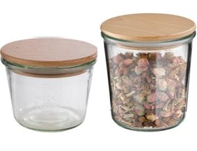 Weck-Glasses with Wood Lid