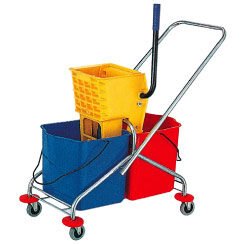 Side-Press Double Mop Wringer Trolley