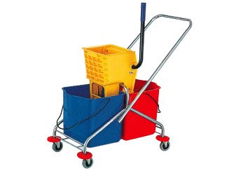 Side-Press Double Mop Wringer Trolley